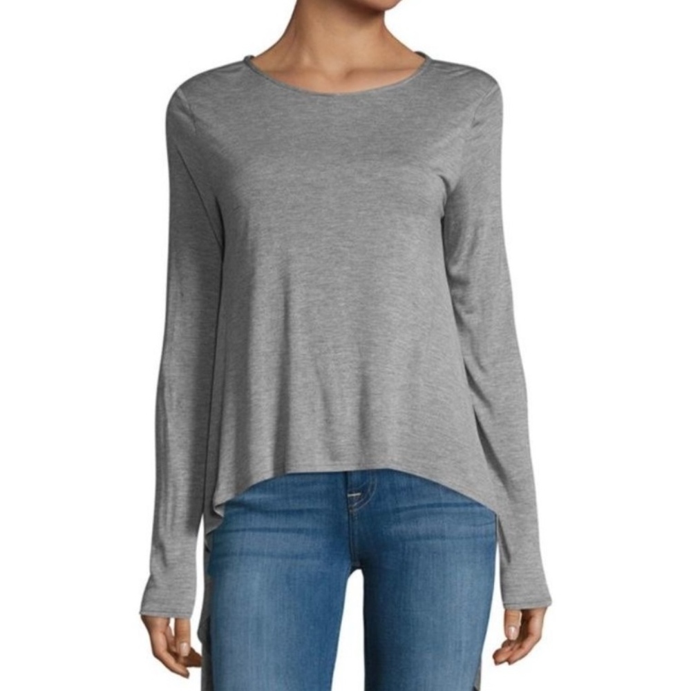 BCBG ROXANNA Hi-Lo top Heather Grey NWT